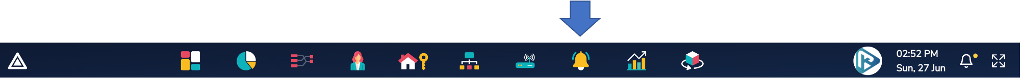 Alerts icon in the appbar