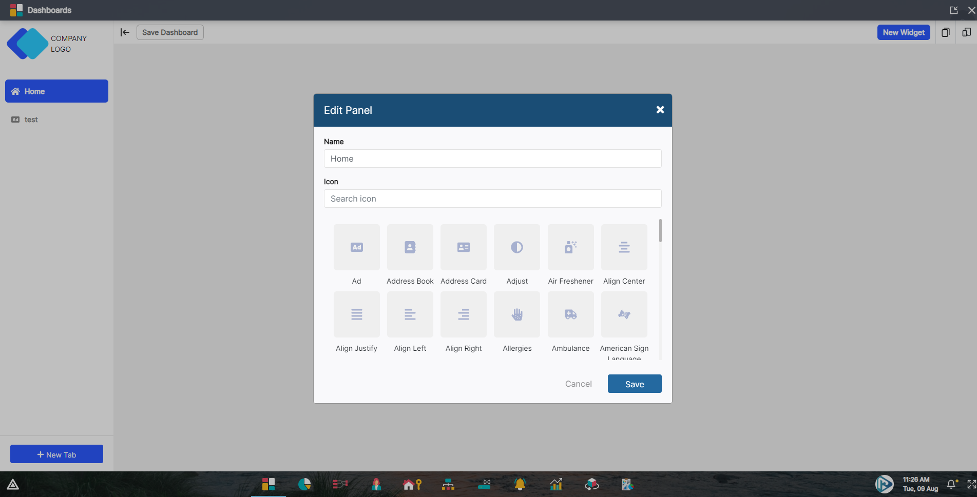 Dashboards app