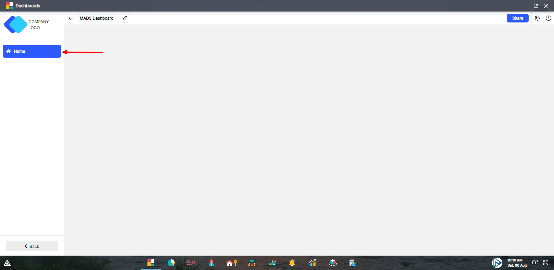 Dashboards app