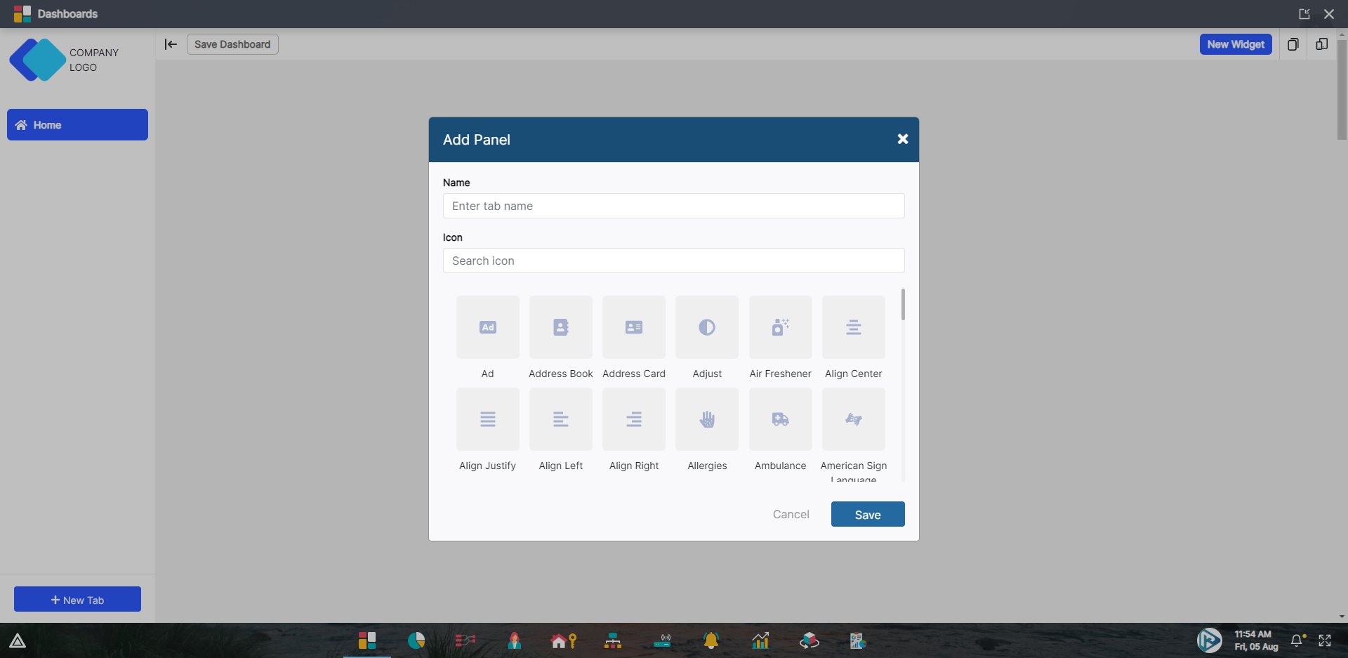 Dashboards app