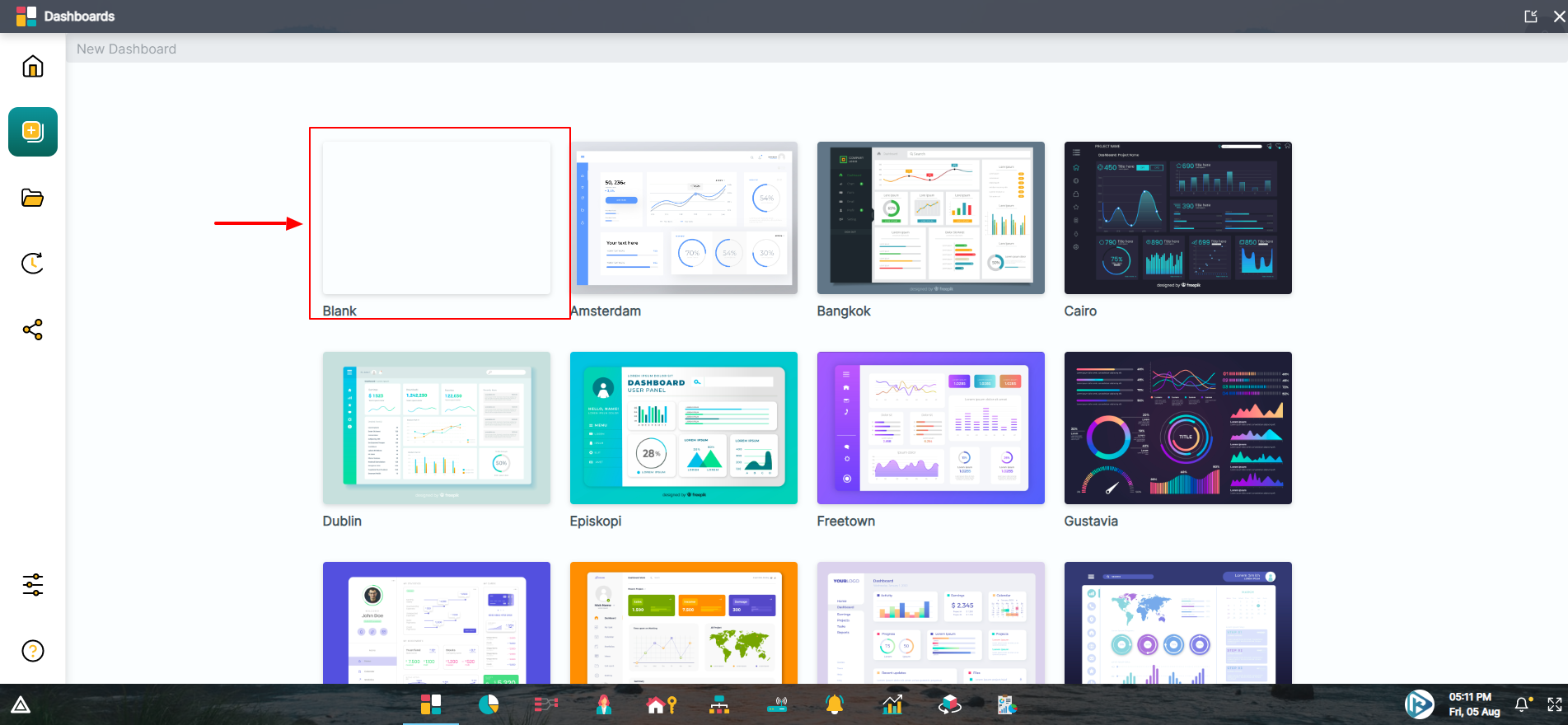 Dashboards app
