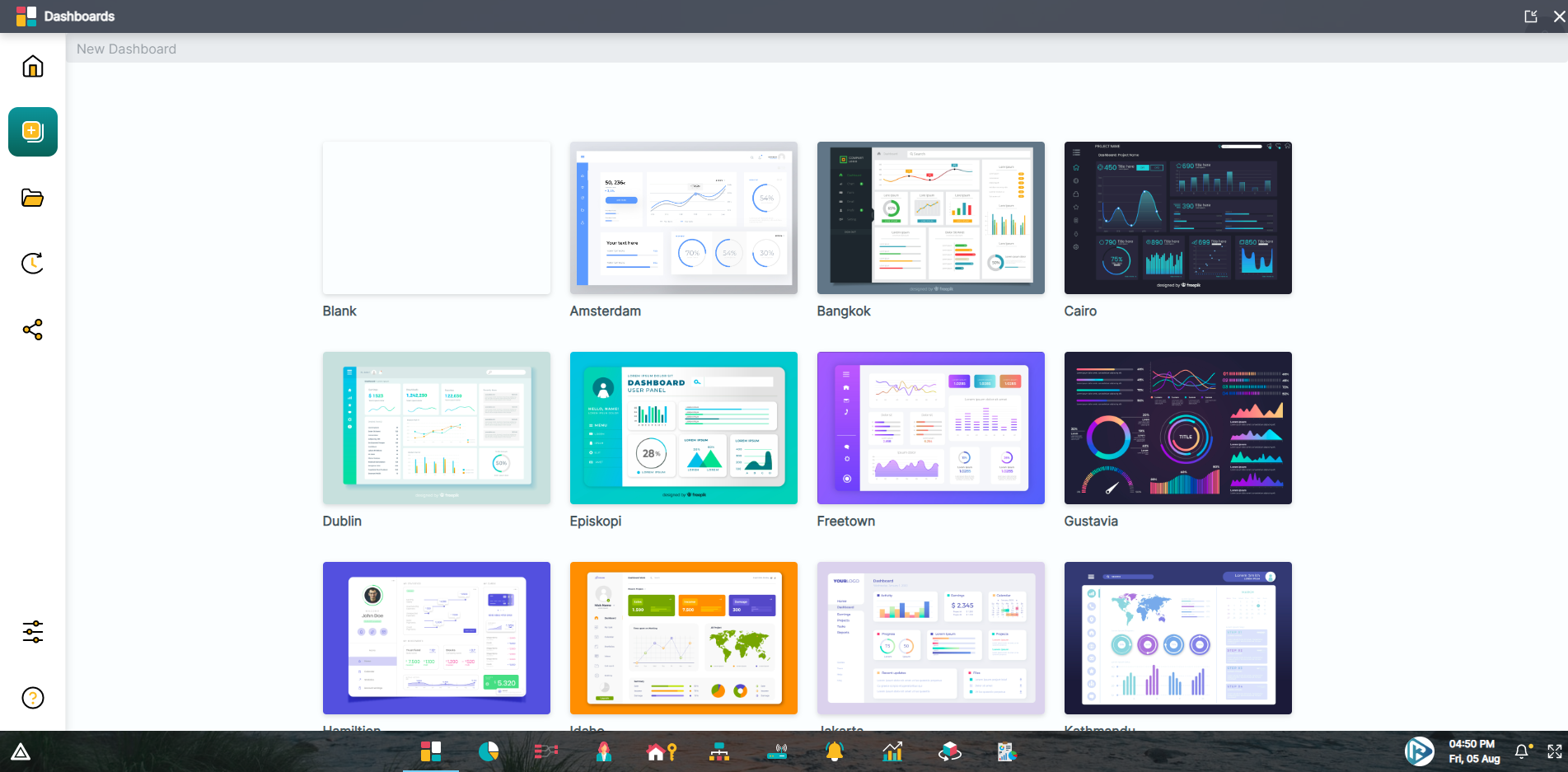 Dashboards app