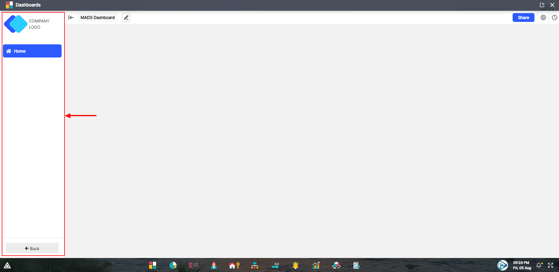 Dashboards app