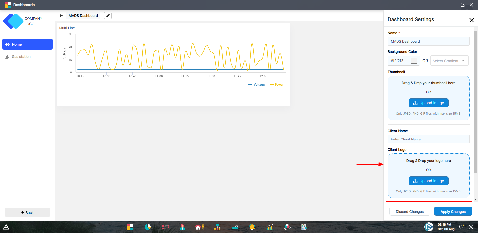 Dashboards app