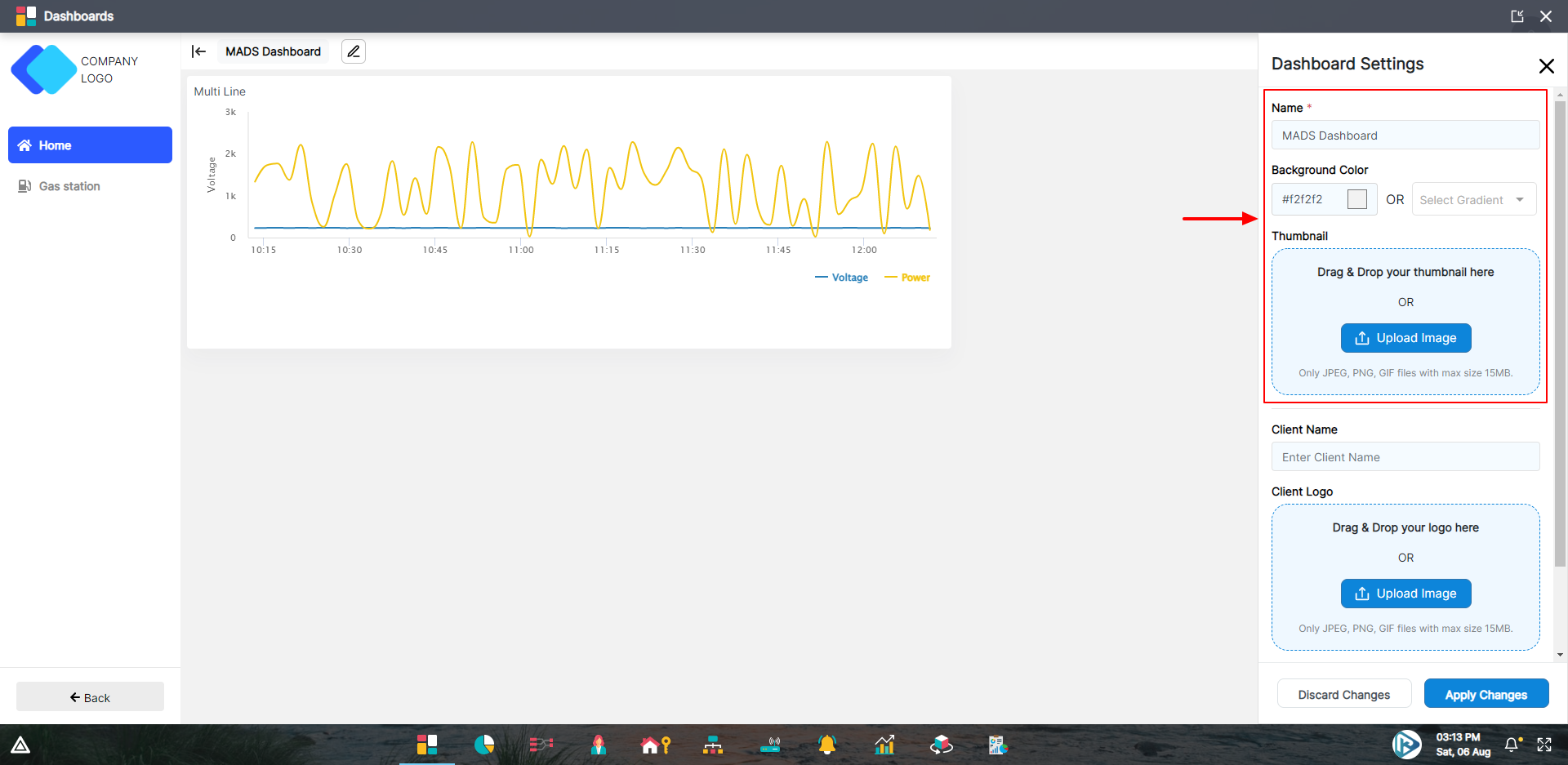 Dashboards app