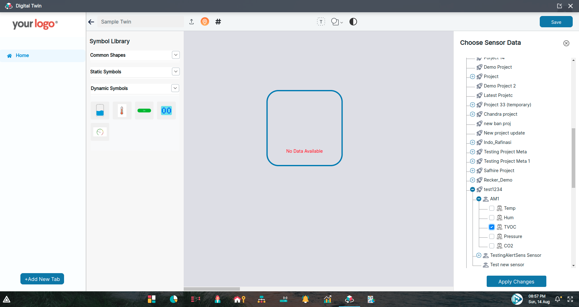 Dynamic Symbol's data selection