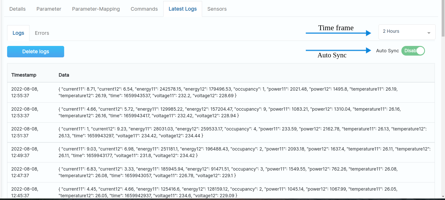 Latest logs